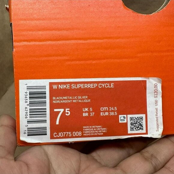 🚲Women’s Cycling Shoes Sz 7.5 Nike SuperRep Cycle Spinning CJ0775-008 Black Red - Picture 7 of 11